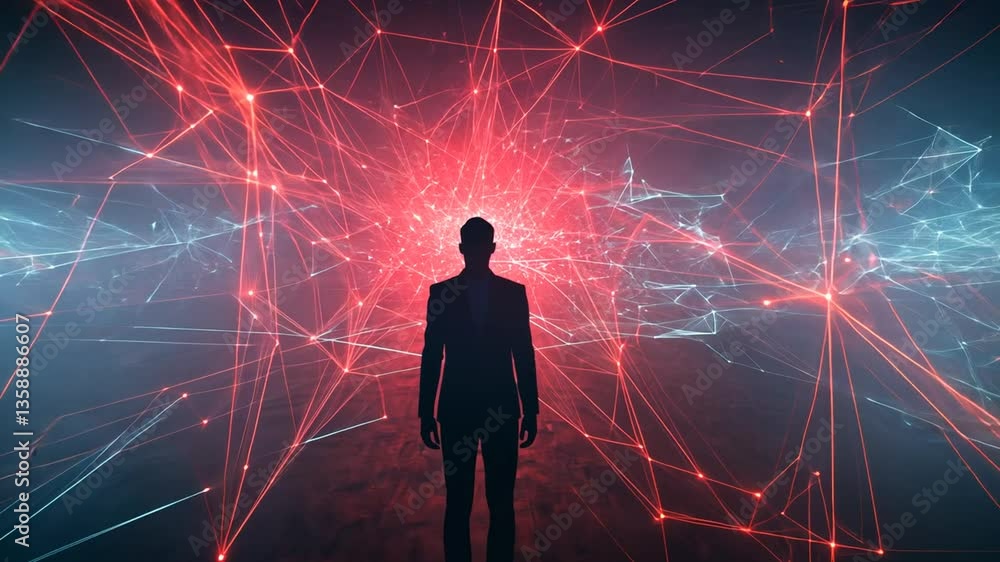 Poster businessman gaining secure login access concept generative ai