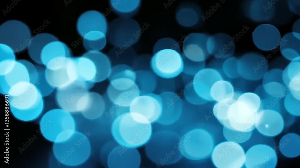Aufkleber blurred turquoise circles abstract background on dark backdrop with bokeh light effect