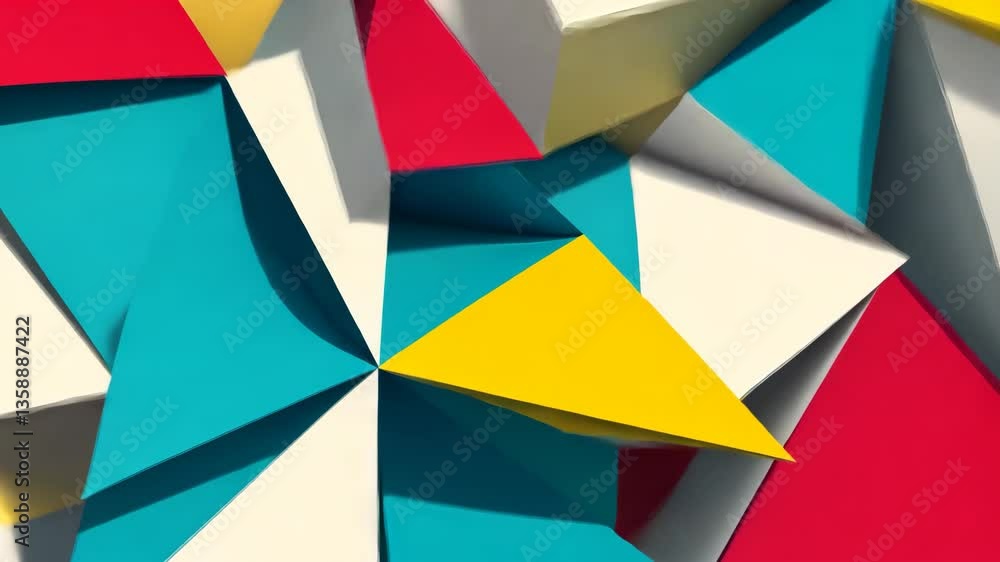 Poster colorful abstract geometric pattern of triangles with modern design