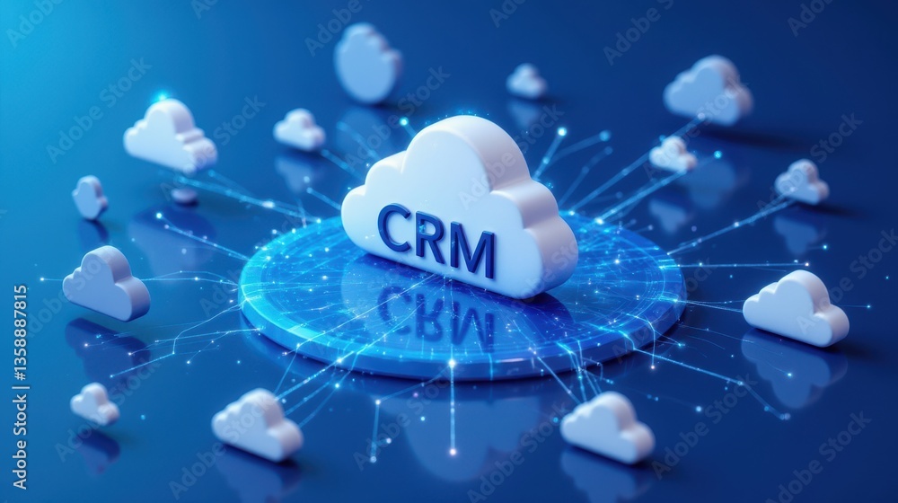 Poster a 3d illustration of a cloud with 