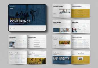 Digital Business Conference Agenda Template Landscape