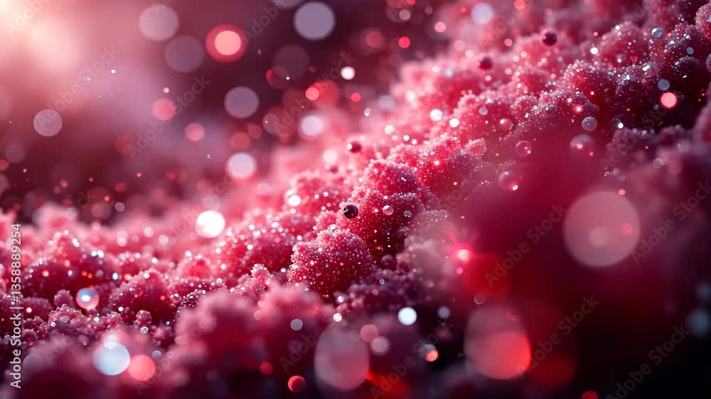 Poster crimson abstract texture with bokeh and glitter light flare in artistic background