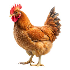 Fototapeta premium Brown Hen Chicken – Farm Poultry, Domestic Bird, Free-Range Livestock isolated on transparent background