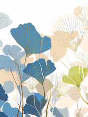 Linear strips background. Golden elements, line art. Blue and gold colors