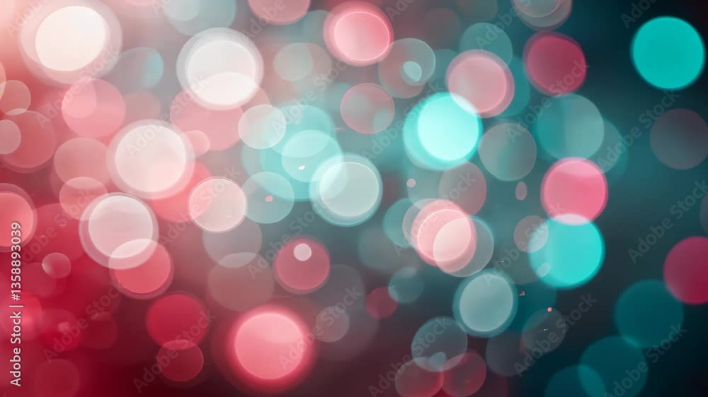 Poster dreamy bokeh background with red pink and teal hues defocused festive and abstract decorative design