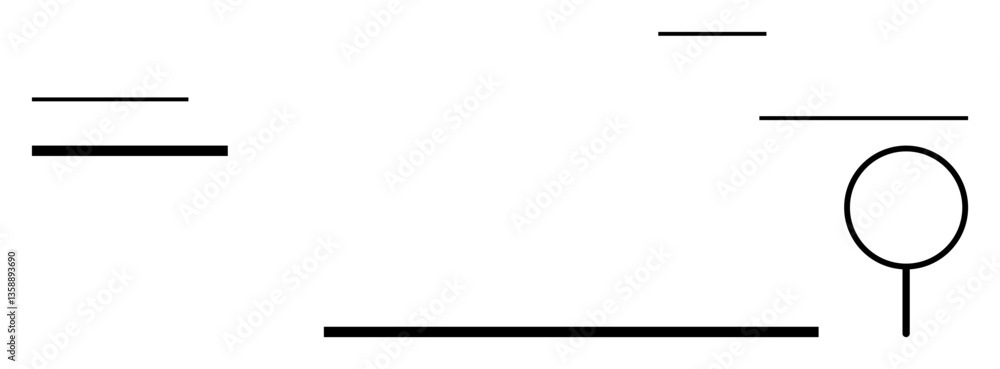 Aufkleber clean composition of horizontal lines and circular element resembling a tree. ideal for simplicity, 