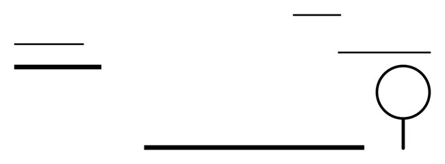 Clean composition of horizontal lines and circular element resembling a tree. Ideal for simplicity, modern design, balance, minimalism, organization, clarity, flat simple metaphor