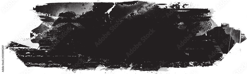 Aufkleber Grunge textured banner with rough edges. Speckled texture. Overlay grunge texture . Simply place texture over any object to create grunge effect . Banner with scratched surface for your design. 