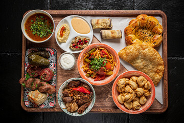 A stunning mix of culinary delights showcases a fusion of flavors and textures