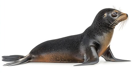 Close-Up of a Playful Seal Relaxing on a Sandy Beach Near the Ocean Waves