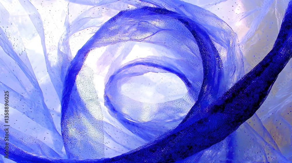 Wall mural abstract blue swirl with light and sparkle creating a dreamy fluid texture background