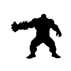 Hulking Figure with Jagged Torso Silhouette