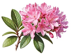 Obraz premium Pink Rhododendron Blossom Branch
