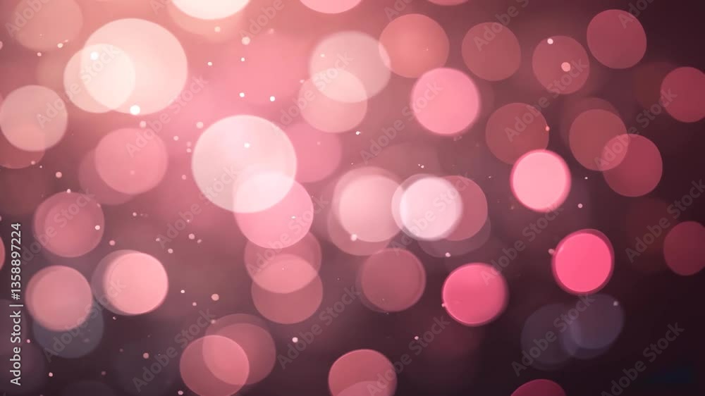 Aufkleber glowing pink and red bokeh circles floating on dark background creates a dreamy festive atmosphere