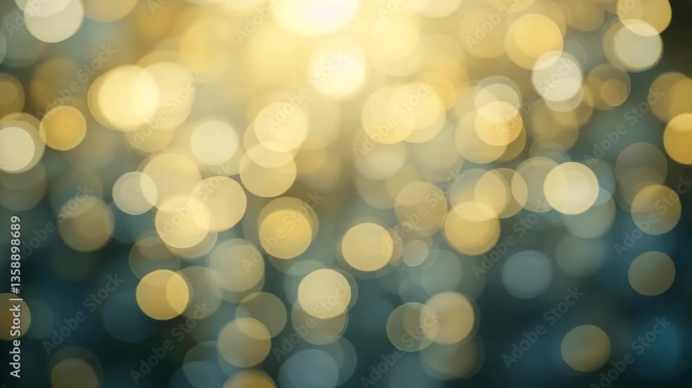 Poster golden bokeh abstract background with teal accents creating warm festive glow