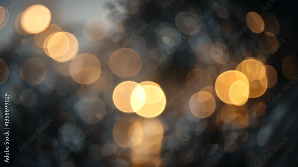 Aufkleber golden bokeh effect on dark gray background creating abstract circle pattern for atmospheric design