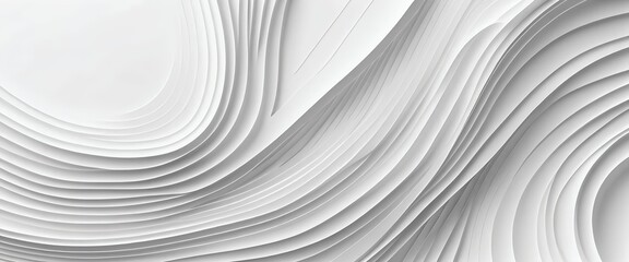 Obraz premium Abstract White Layered Curves