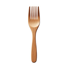 Isolated brown wooden fork kitchen utensil on transparent background png