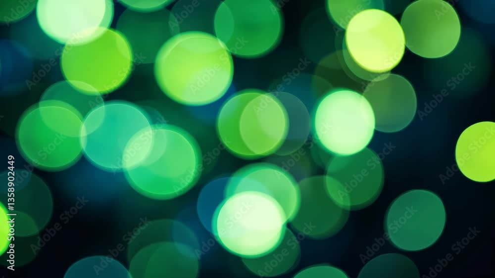 Poster green and blue bokeh abstract background with blurred circular light