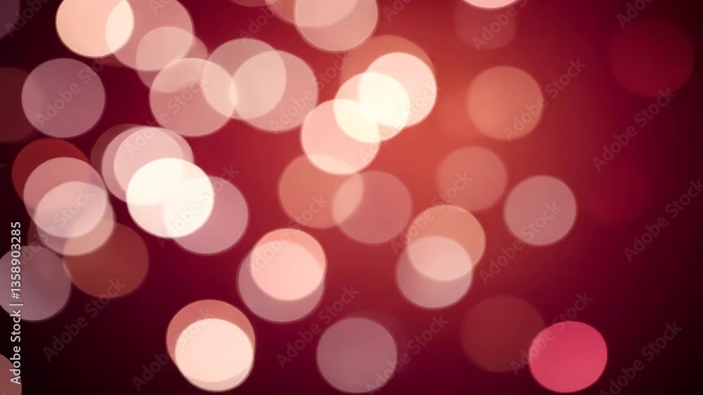 Poster luminous soft bokeh circles on maroon abstract background for holiday celebration and design project
