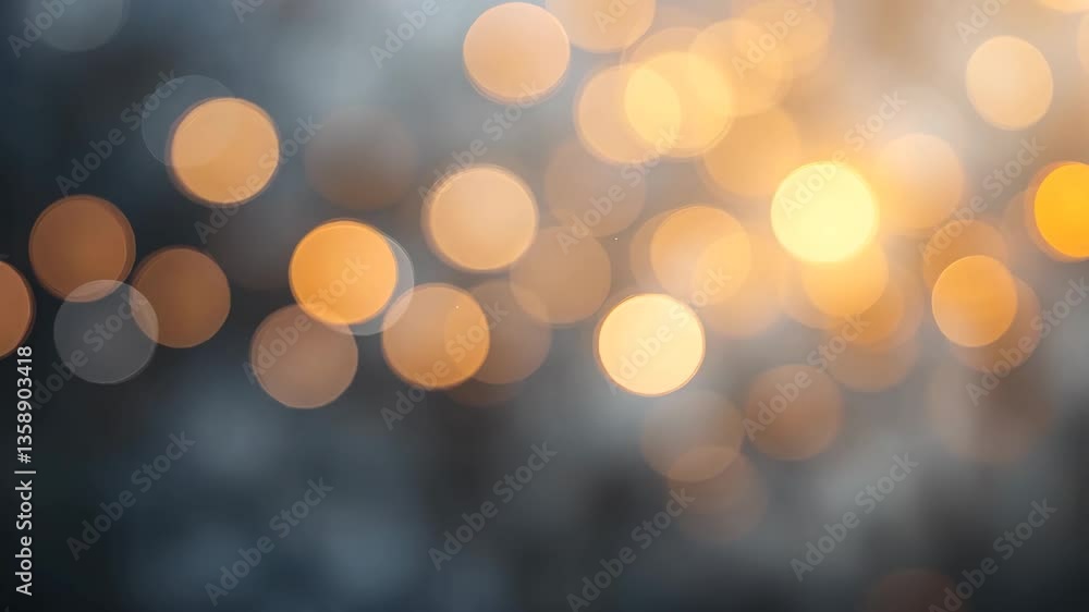 Poster Orange And Blue Bokeh Lights Abstract Background With Soft Focus Effect