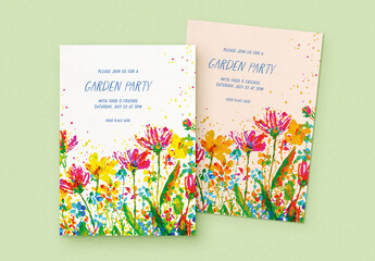 Garden Party Invitation Layout
