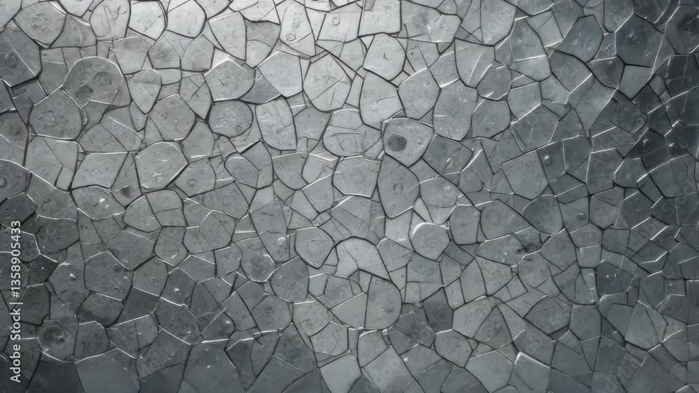 Aufkleber reflective gray mosaic tile texture design creating geometric fragmented surface