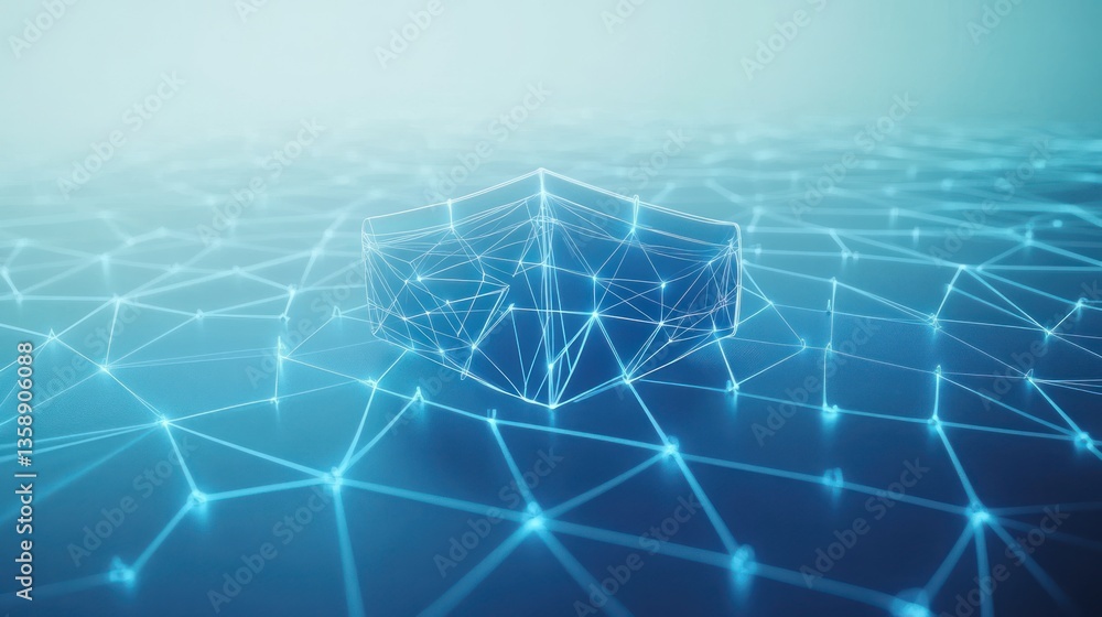 Poster abstract 3d network structure, futuristic design. possible use stock photo for technology, science, 