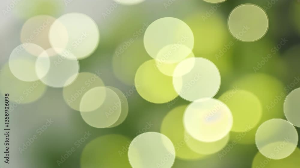 Aufkleber soft bokeh background with green and white circle lights creating dreamy atmosphere