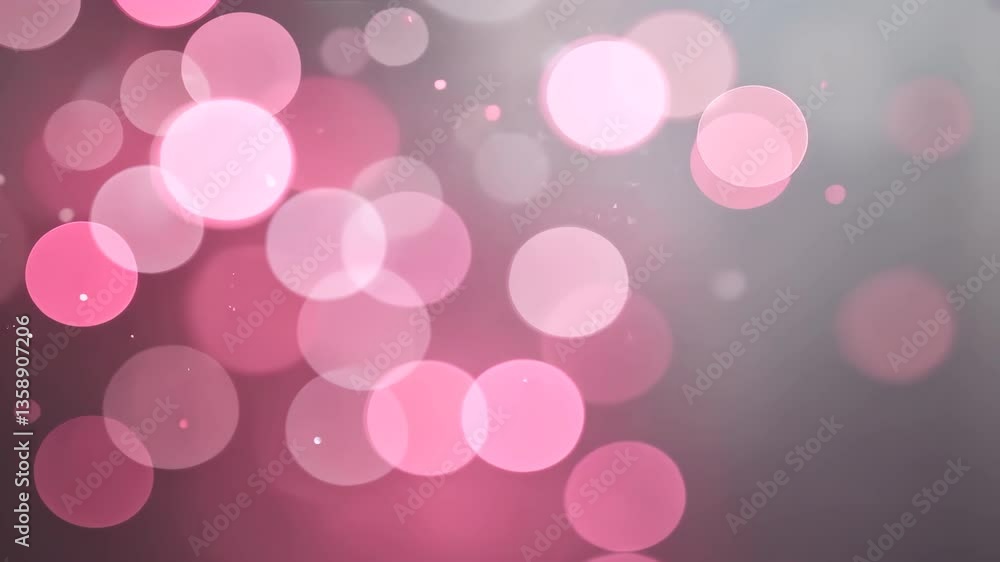 Aufkleber soft pink bokeh lights with scattered particles against a gradient gray background