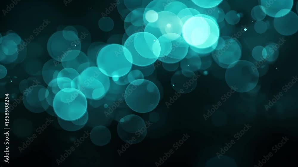Aufkleber teal bokeh lights on dark background creating depth and a dreamy atmosphere