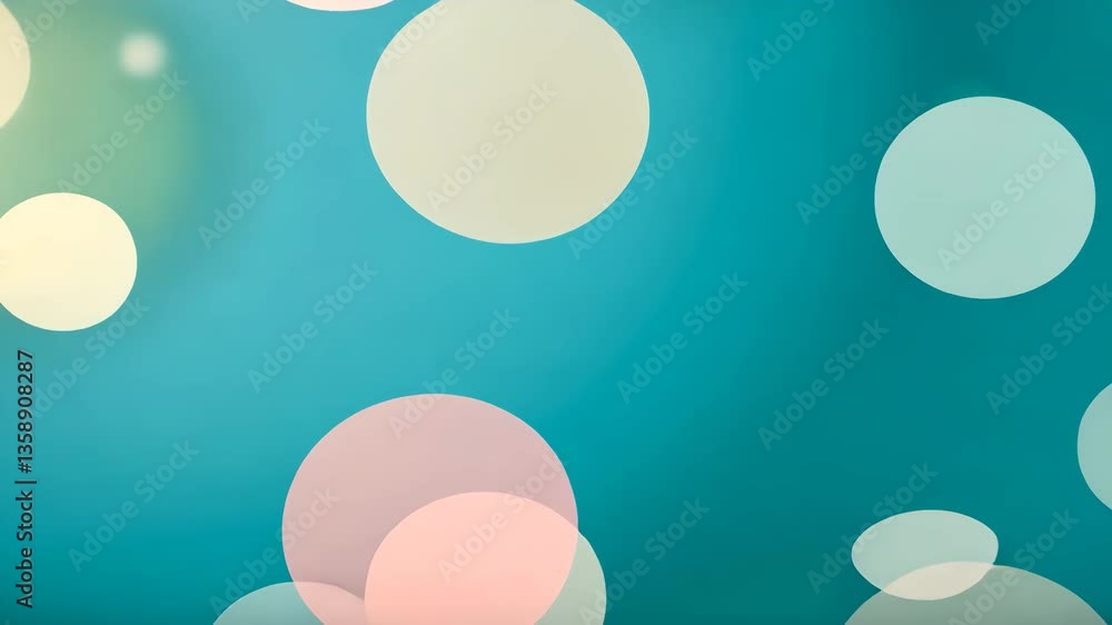 Poster teal gradient with soft blurred circles in white pink and yellow abstract background