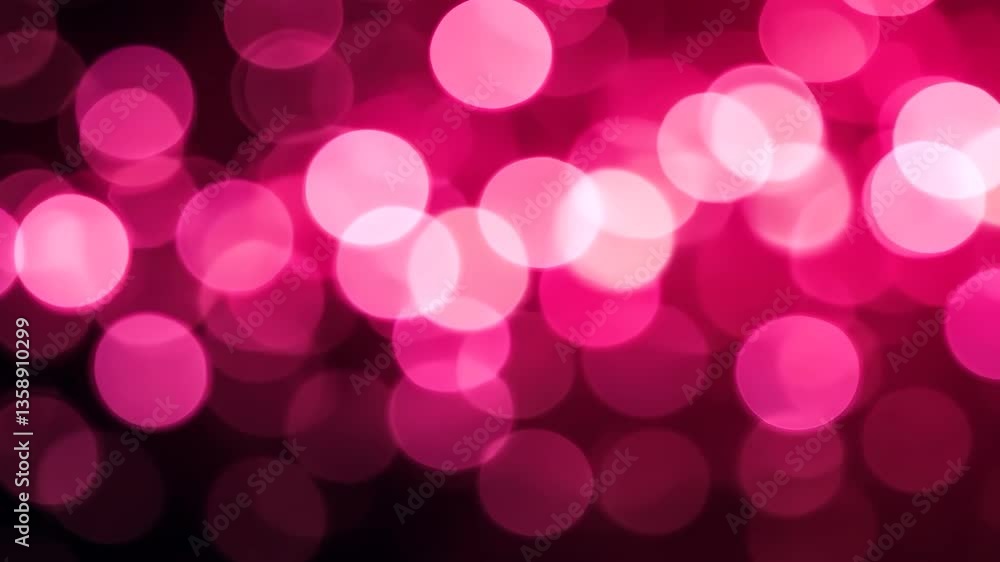 Poster vibrant pink bokeh lights abstract background with glowing circles on dark backdrop