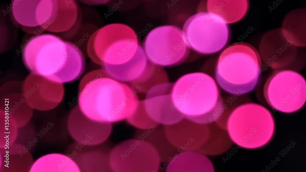 Aufkleber vibrant pink bokeh lights creating abstract background on black backdrop
