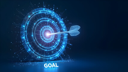 Digital Success Target with Dart Hitting Bullseye &ndash; Business Goals, Achievement, and Precision Concept