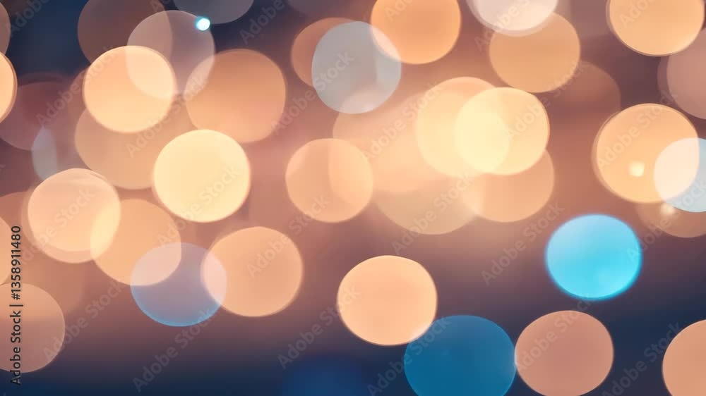 Aufkleber warm gold bokeh lights on dark background creating a soft blurred effect