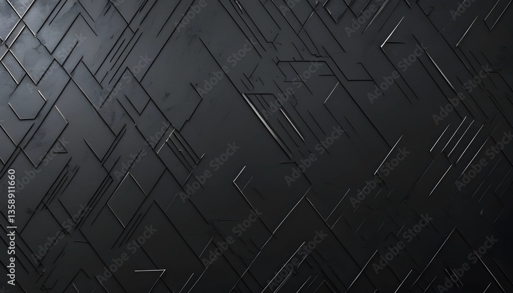 Poster abstract black metallic texture with geometric line patterns background