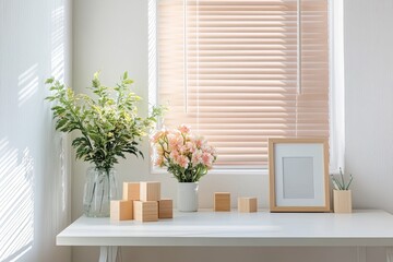 Simple, stylish workspace with plants and decorations