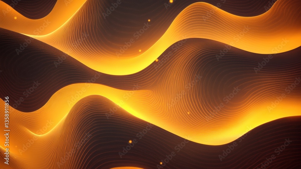 Poster warm golden gradient with a luminous finish, creating an elegant abstract background for festive and