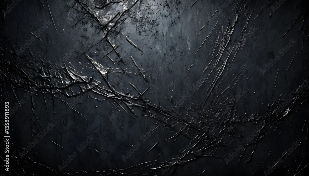 Poster dark abstract background showing cracks and wrinkles on surface