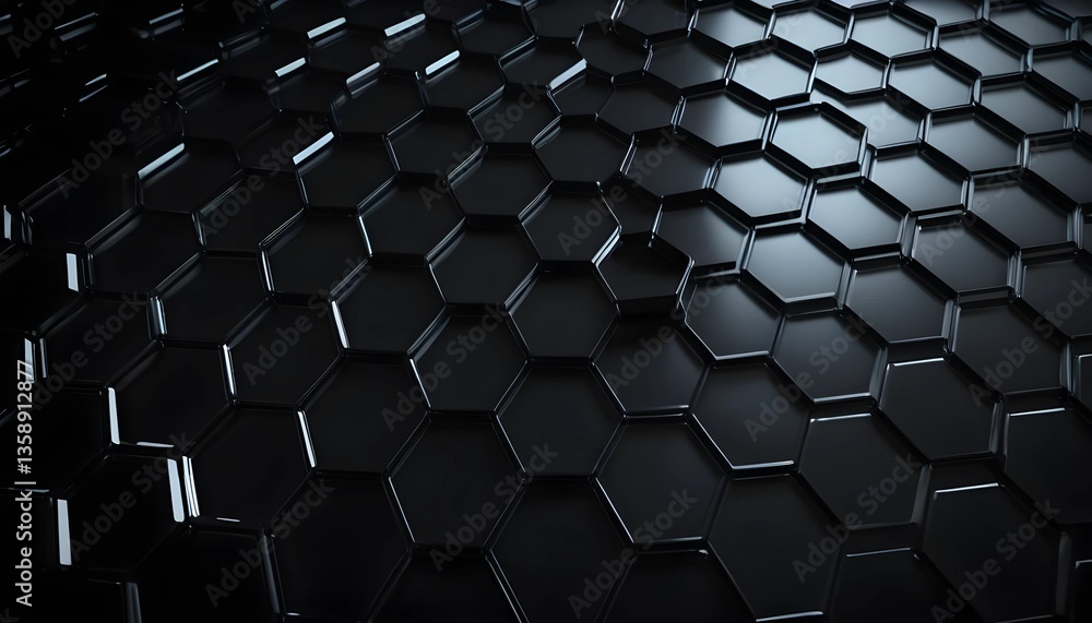Poster abstract dark hexagon pattern repeating grid surface with geometric design