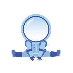 Fototapeta premium An astronaut sitting on a white background. Vector illustration