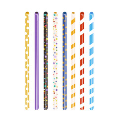 Illustration of multi-colored beverage tubes on a white background