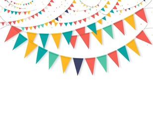 Obraz premium Festive Bunting, Colorful Party Decorations, Celebration Background