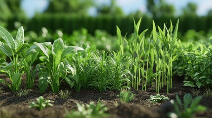 Obraz premium Exploring the Beauty of a Lush Green Field in the Era of Carbon Neutrality and Net Zero Emissions