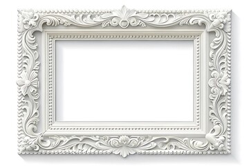 White frame with a floral design