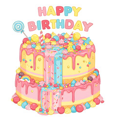 Birthday Cake, Happy Birthday Cake, Birthday Cake Illustration