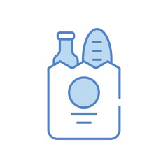 Grocery Bag vector icon stock illustration