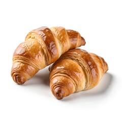 Two Delicious Golden Brown Croissants