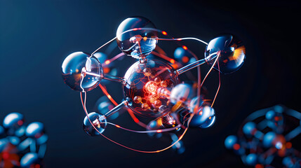 Detailed Visualization of Xenon (Xe) Molecular Structure: Atomic Arrangement, Bonds, and Electron Configuration